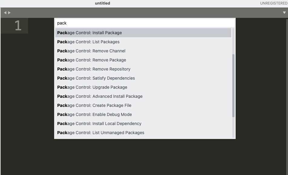 Figure 18: Package Control in Sublime Text 3