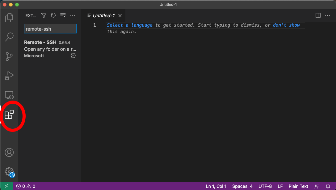 Figure 6: Install extension in VSCode