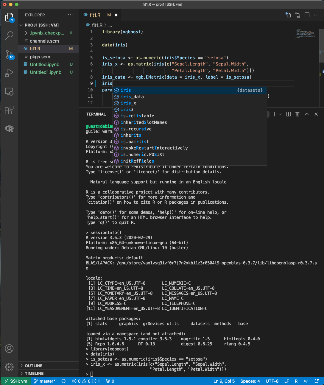 Figure 16: Auto-completion (partial) by LSP in VSCode